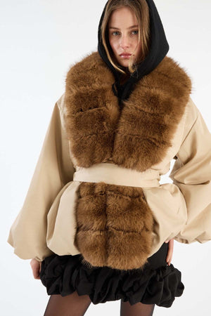 Faux Fur Collar Jacket