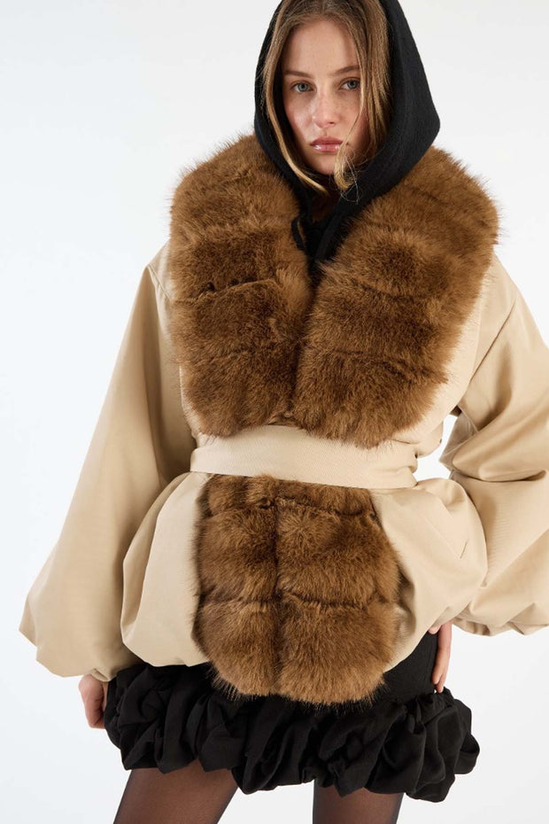 Faux Fur Collar Jacket