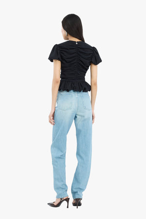 Ruched Puff Sleeve Top