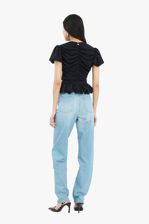 Ruched Puff Sleeve Top