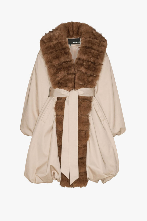 Faux Fur Collar Coat