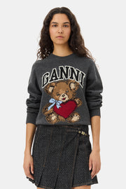 Graphic Wool Mix Bear Crewneck