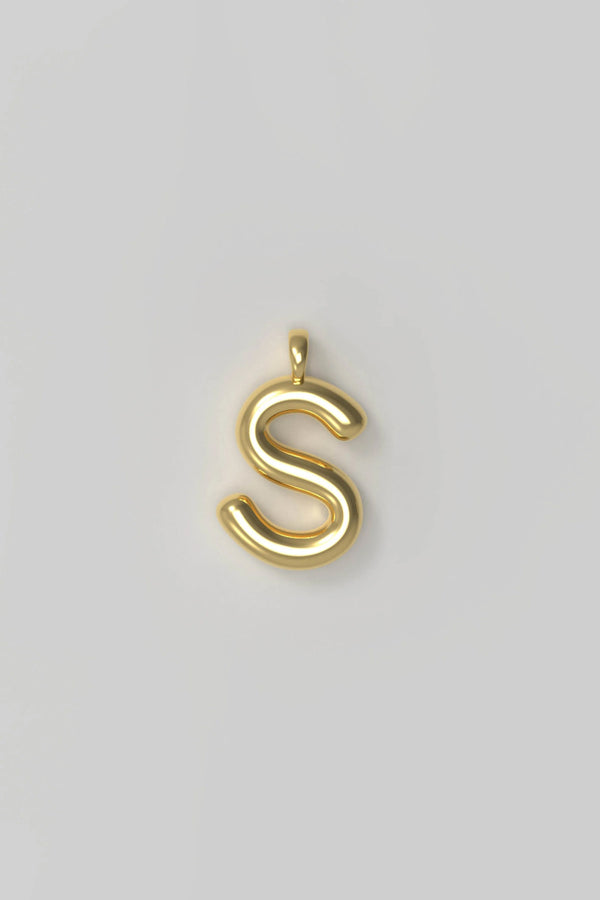 Letter charm Small S - Gold plated