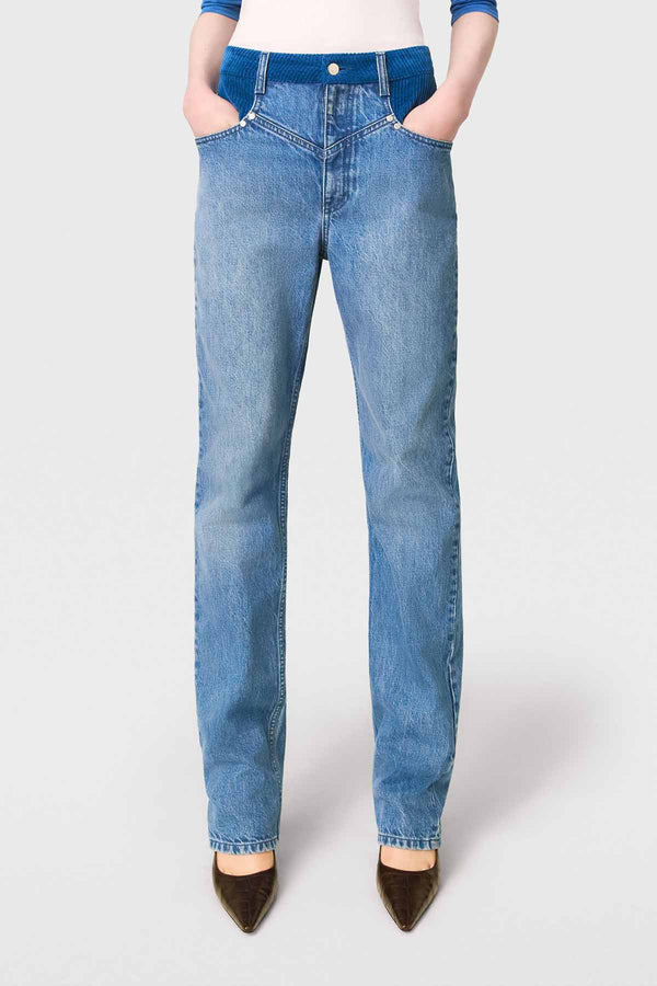 Curduroy Mix Slim Jeans