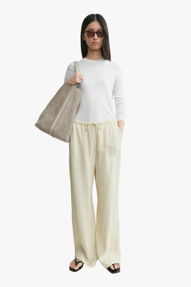 Woven Stripe Drawstring Trousers