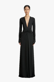 Long Sleeve Deep V-neck Gown