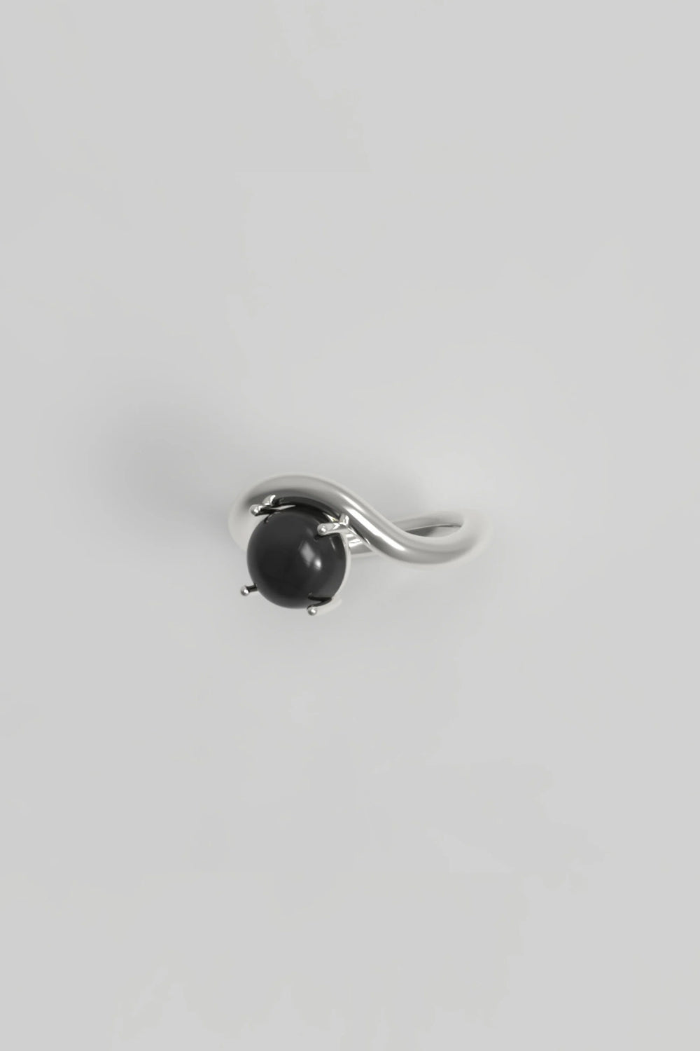 Band Ring In Onyx Silver
