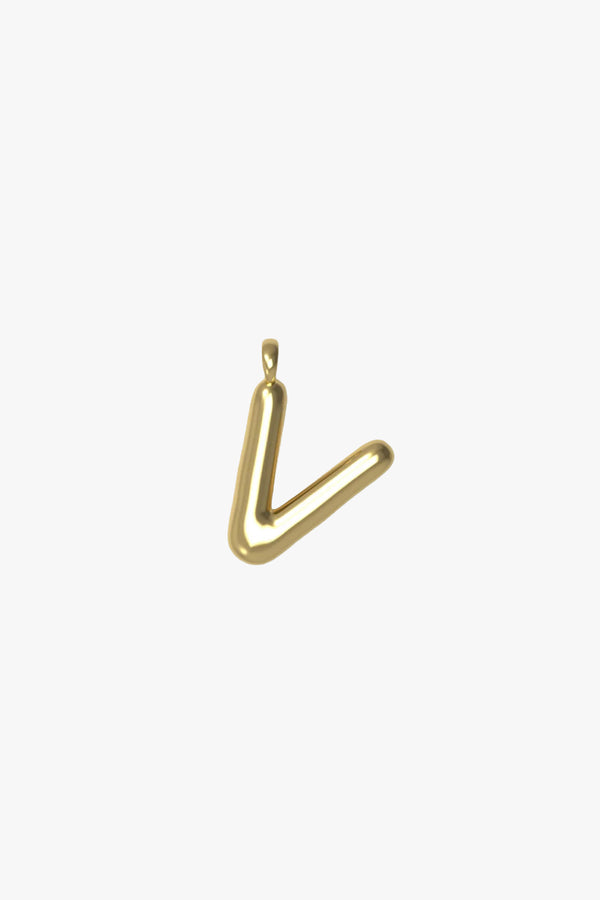 Letter charm Small V - Gold plated