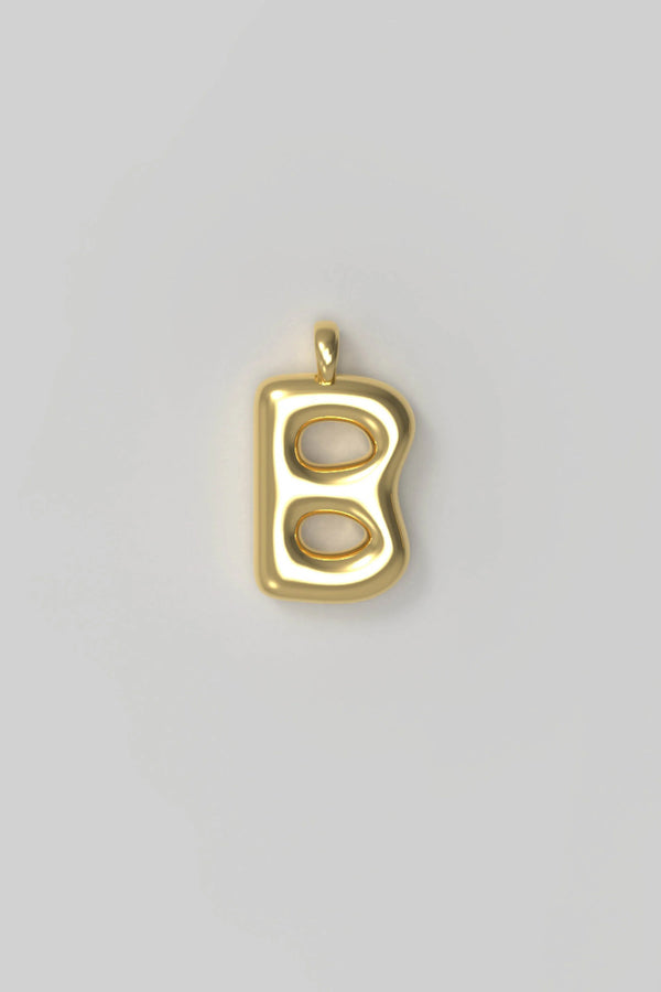 Letter charm Small B - Gold plated