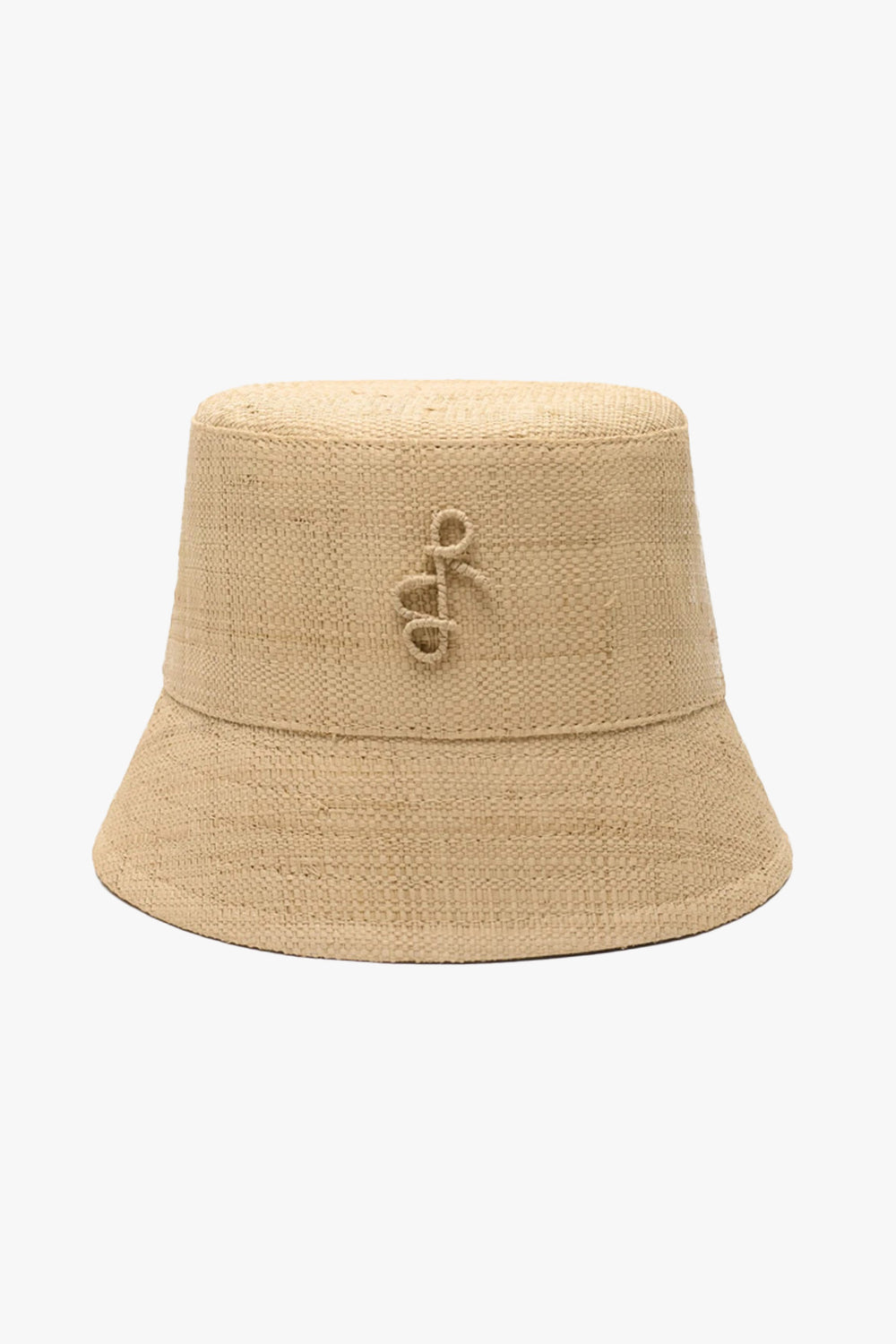 Logo Embellished Straw Bucket Hat