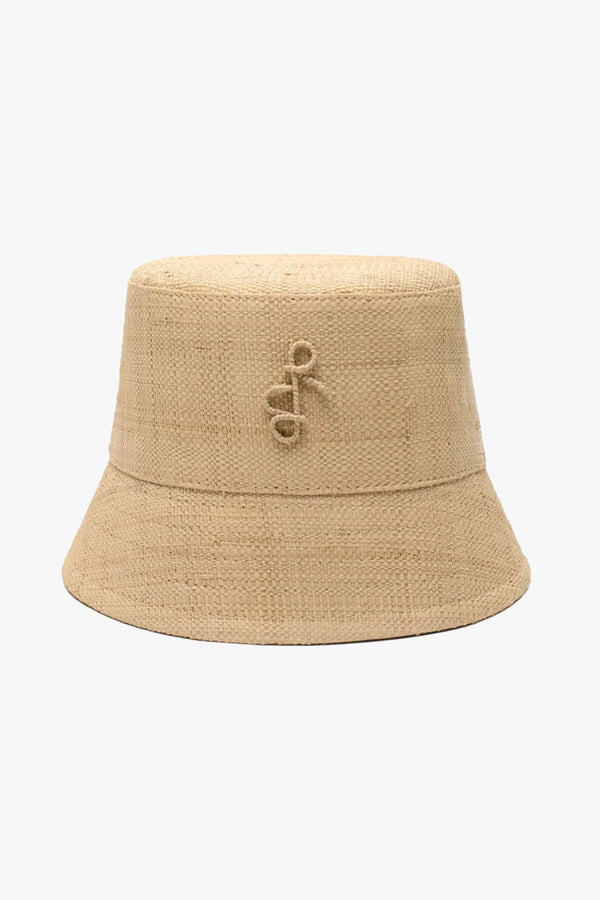 Logo Embellished Straw Bucket Hat