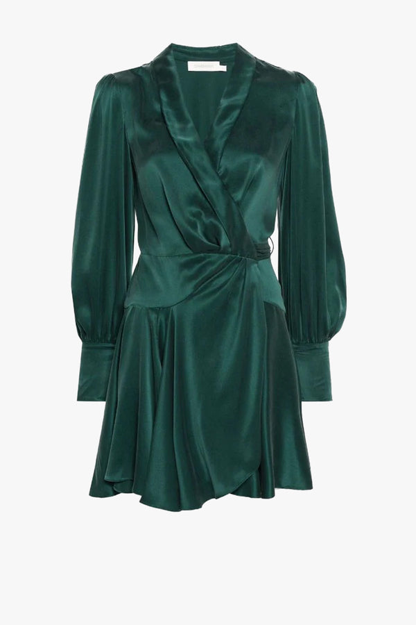 Silk Wrap Mini Dress