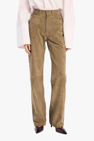Straight Suede Pants