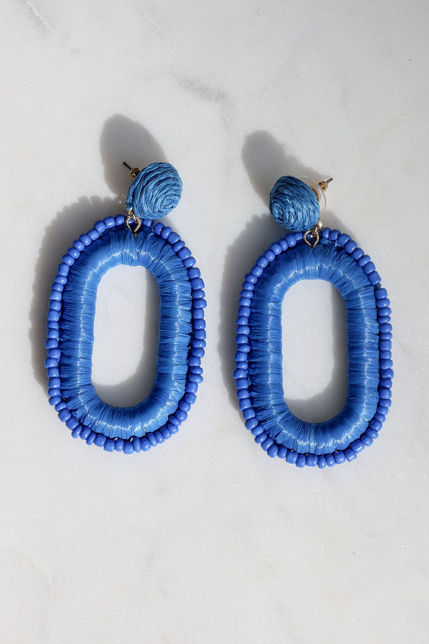 Blue Beaded Earrings
