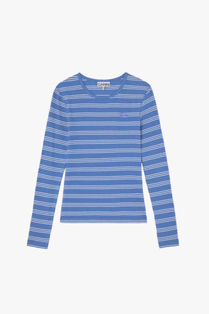 Soft Cotton Rib Stripe Ls