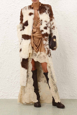 Hypnotic Spot Shearling Coat