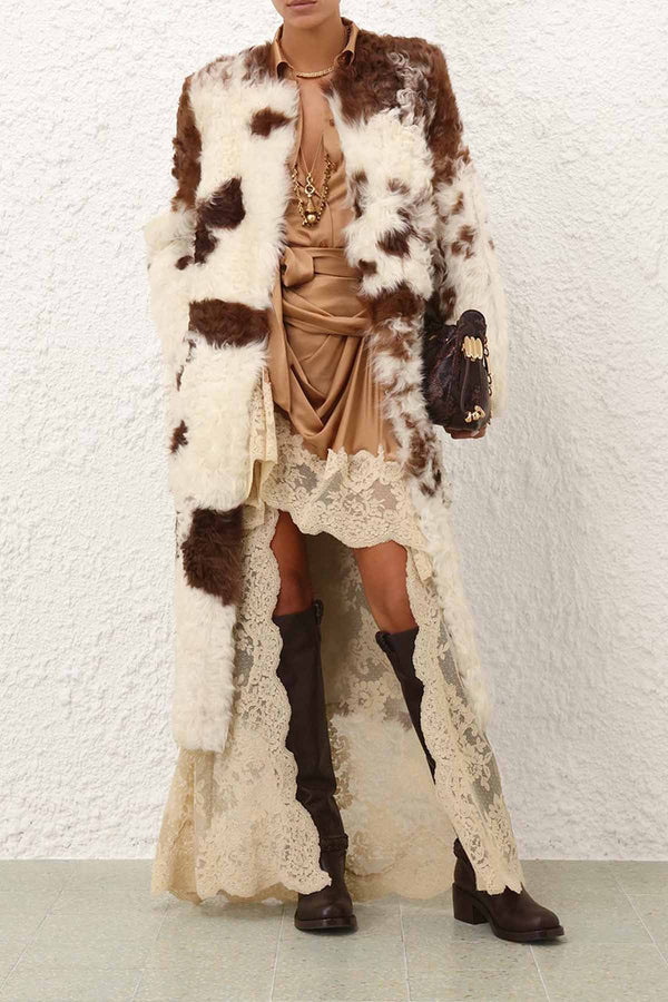 Hypnotic Spot Shearling Coat