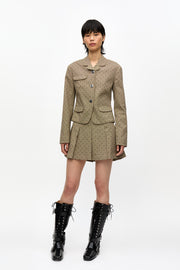 Flock Check Suiting Mini Skirt