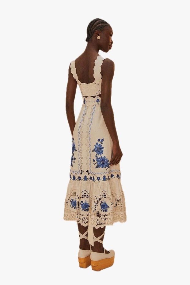 Cross Stitch Richelieu Sunflower Off-White Midi