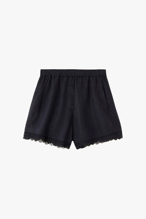 Light Linen Lace Hem Shorts