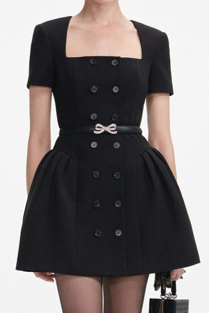 Crepe short sleeve mini dress