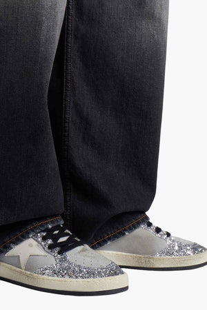 Ball Star Suede Upper And Tongue Glitter Toe Spur And Heel Leather Star