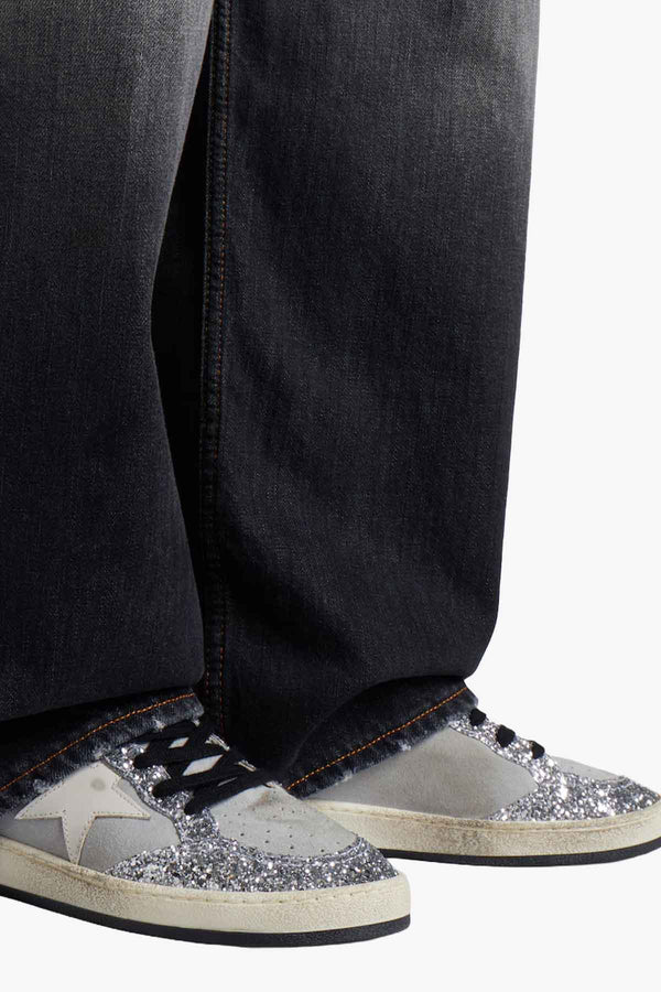 Ball Star Suede Upper And Tongue Glitter Toe Spur And Heel Leather Star