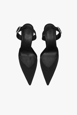 Slingback High Heel Satin Mule