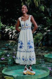 Cross Stitch Richelieu Sunflower Off-White Midi