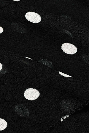 Black Polka Dot Georgette Maxi Dress