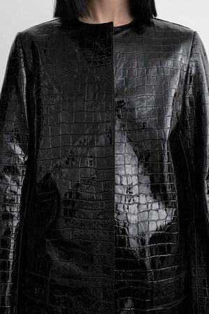 Croco-Embossed Coat