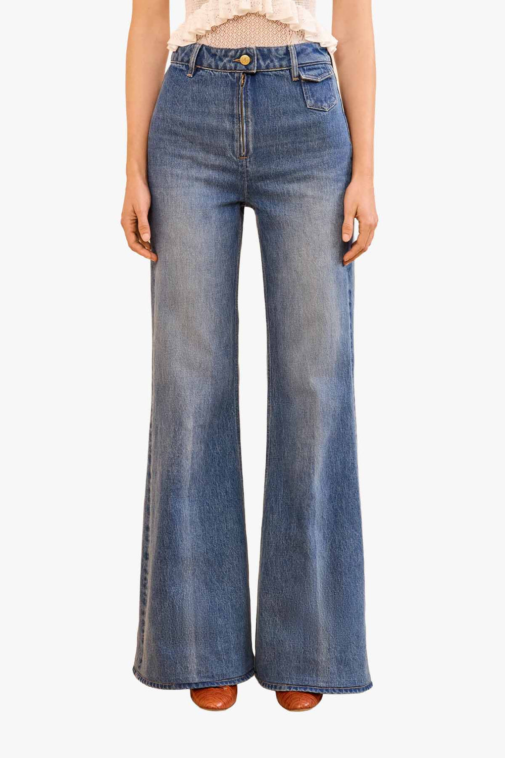 The Odelia High Rise Wide Leg Flare Jean
