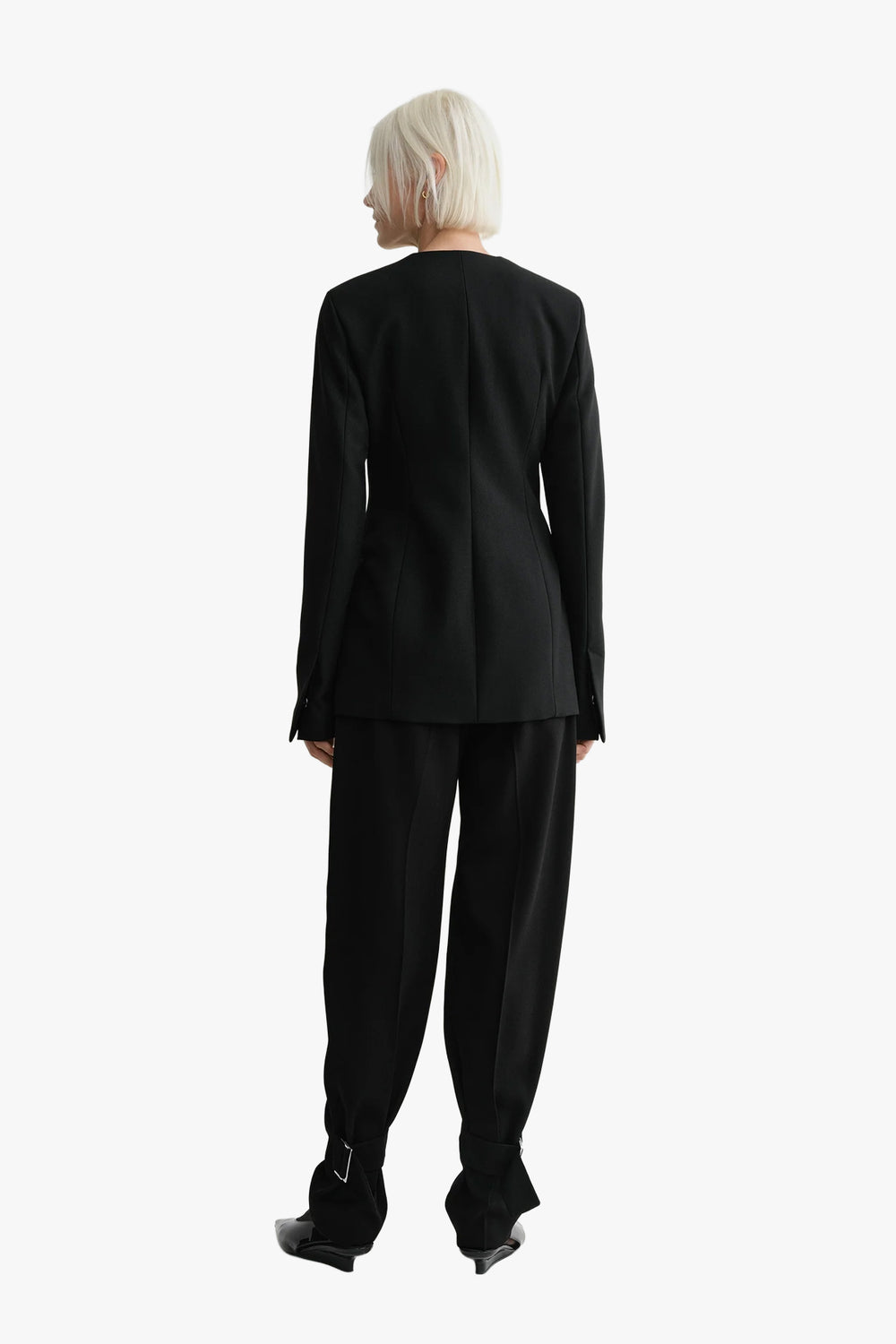 Collarless Cinched Jacket