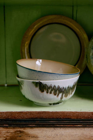 70s Ceramics Ramen Bowl Minimalist Set of 2