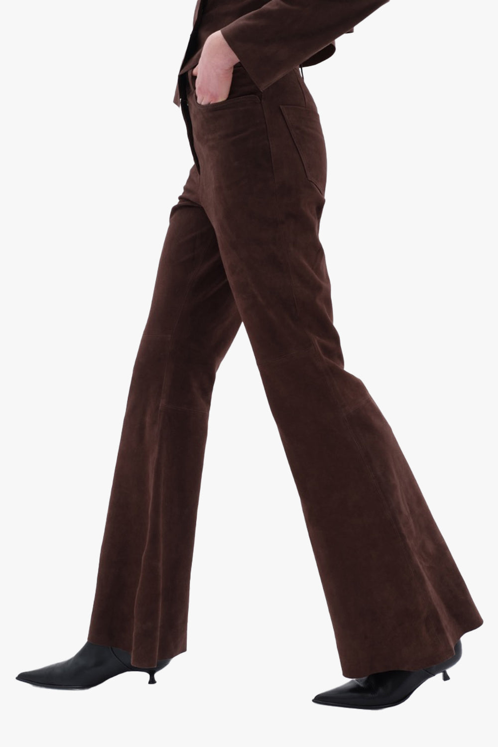 Flared Suede Pants