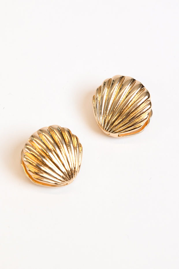 Scallop Gold Earring