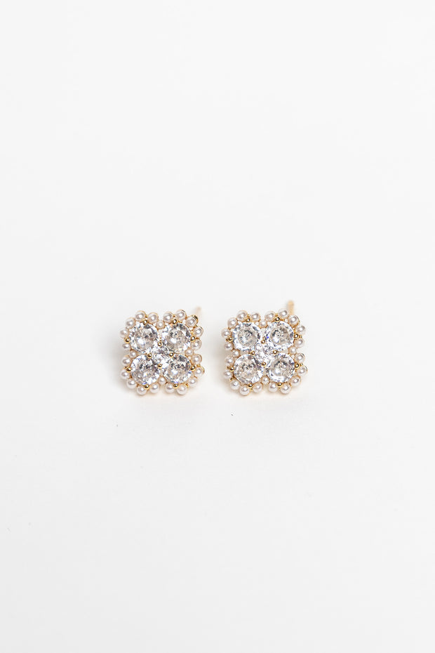 Diana Petite Crystal Flower Earrings