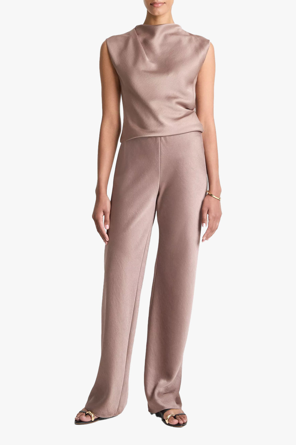 High Waist Fluid Satin