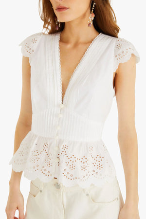 White Embroidery Blouse