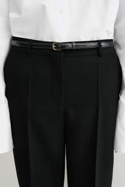 Thin Patent Leather Trouser Belt