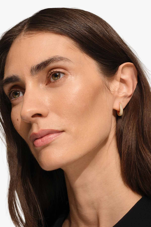 Liz Hoop Pave Gold