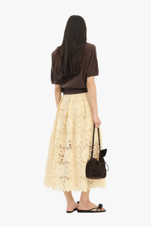 3D Lace Midi Skirt