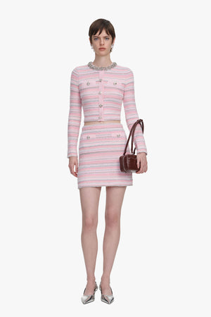 Pink Textured Cardigan