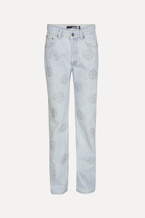 Washed Twill Stud Jeans