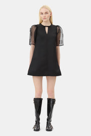 Fringed Organza Mini Dress