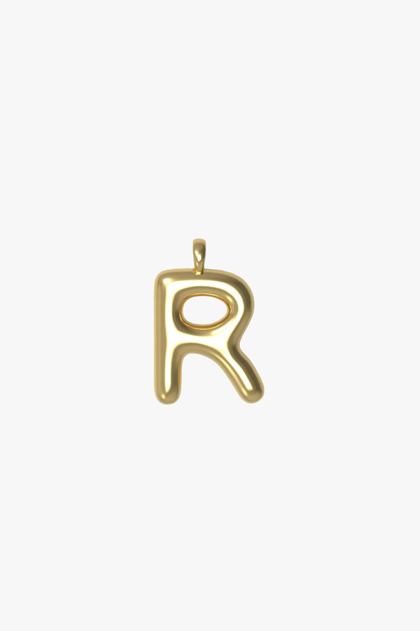 Letter charm Small R - Gold plated