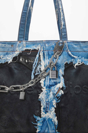 Denim Print Tote