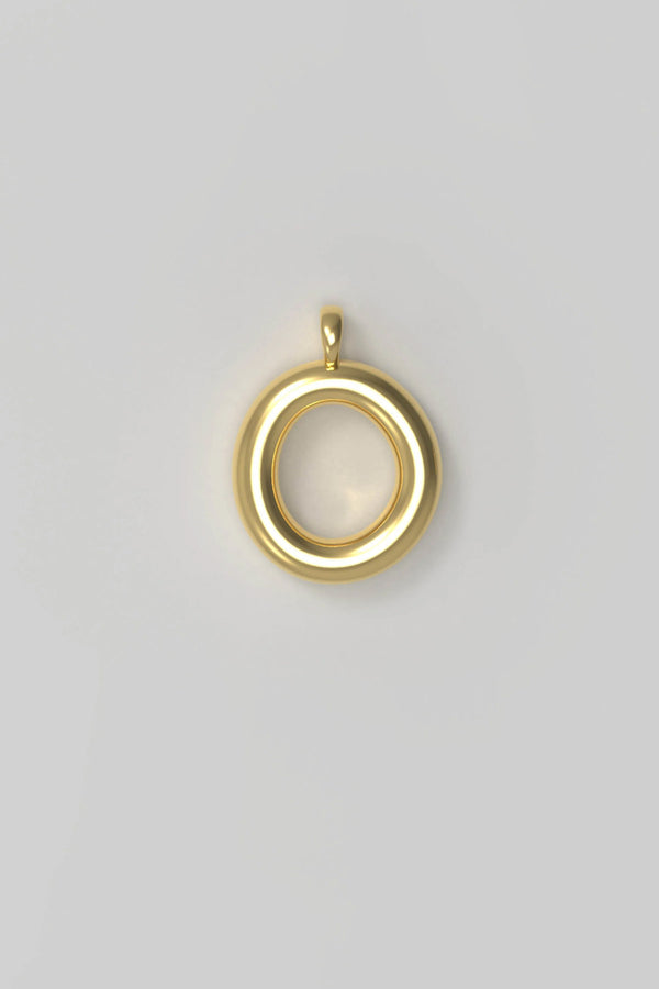 Letter charm Small O - Gold plated