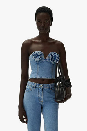 Flower Bustier Denim Corset Top 07