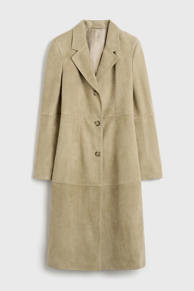 Cinched Suede Coat